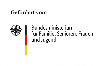 Logo des Bundesministeriums für Familie, Senioren, Frauen und Jugend.